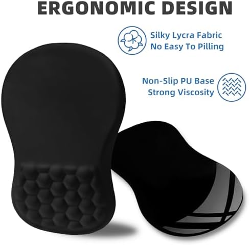 Ergonomic Mouse Pad with Wrist Rest, Memory Foam Wrist Support,Massage Bump