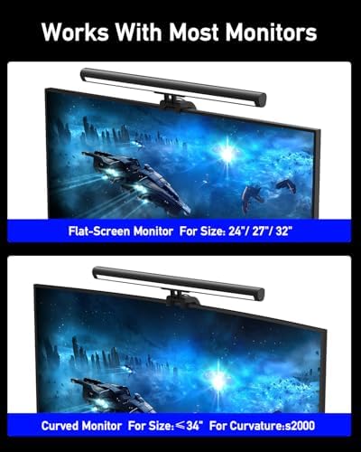RGB Computer Light Bar, LED Monitor Lamp Screen Light Bar, Adjustable Monitor Light Bar with Clip Mount,for Computer Monitors and Home Office Settings