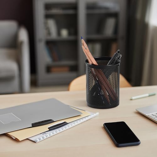 Comix 2 Packs Mesh Pen Holder, Desk Organizer for Home Office, Black