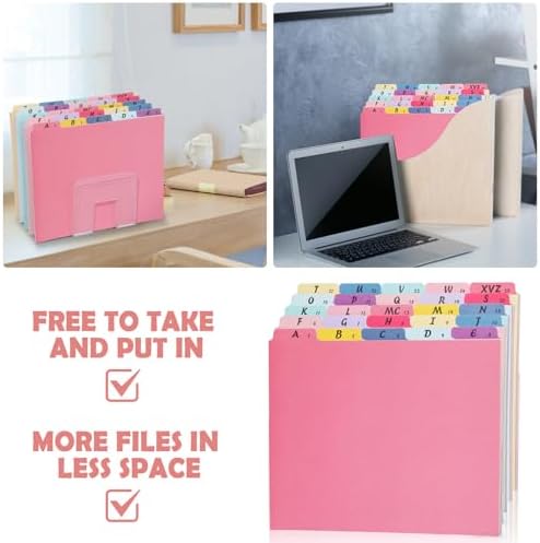 gisgfim 25 Alphabet File Guides, A‑Z Top‑Tab File Cabinet Dividers, Vibrant