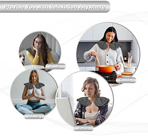 MORLIDEN Neck Heating Pad Microwavable for Shoulders, Warmer Wrap Microwave Heating Pad for Neck and Shoulders for Pain Relief - Gray