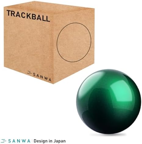SANWA Trackball 34mm/1.34in, Replacement Ball for Logitech m575, m570, MX Ergo, Kensington and Other Compatible Trackball Mouse, Glossy Green