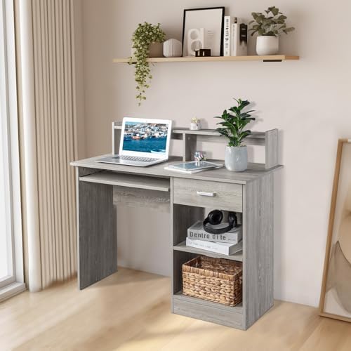 Karl home Computer Desk Study Writing Desk, Grey