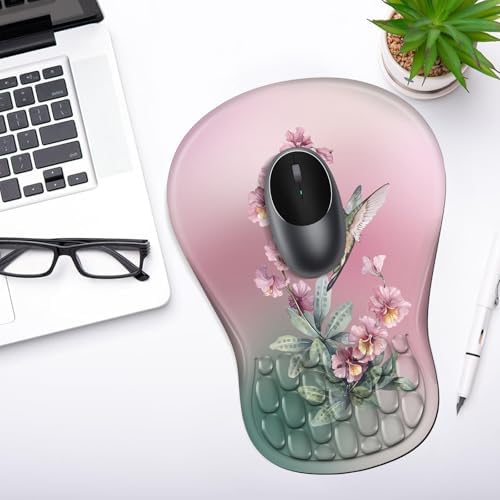 YIWEI Ergonomic Mouse Pad with Wrist Rest for Carpal Tunnel Pain Relief