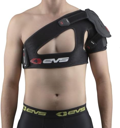 EVS SB04 Shoulder Brace Men, Compression Fit w/Impact Protection, BK, XXL