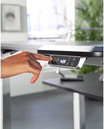 WorkPro® Electric 60"W Height-Adjustable Standing Desk with Wireless Charging, Black