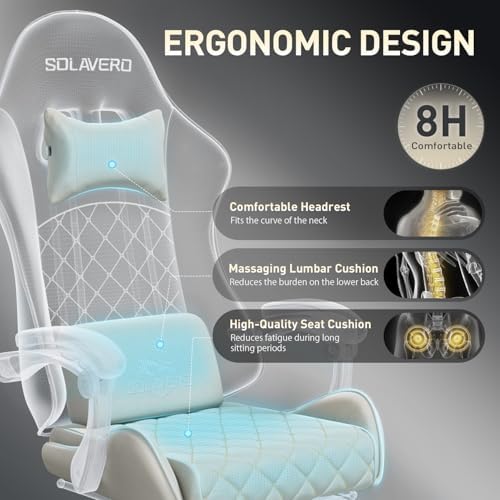 HLDIRECT Massage Recliner Gaming Chair with Footrest for Adults, Brown