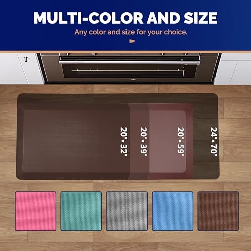 FEATOL Anti Fatigue Mat for Standing Desk & Kitchen Floor, 9/10 Extra Thick