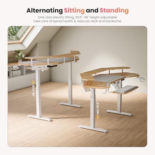 EUREKA ERGONOMIC 72" Electric Standing Desk, Dual Motor, Solid Wood Top