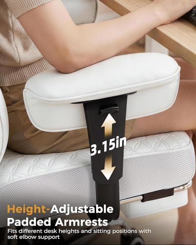 COMHOMA Big and Tall Office Chair Heavy Duty Gaming Chair with Deluxe Embossing Leather High Back Wider Ergonomic Computer Chair with Foot Rest 145°Reclining Pocket Spring Lumbar Support