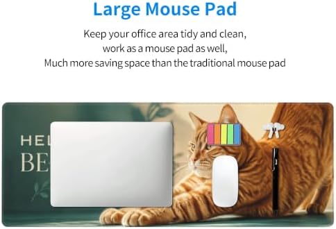Orange Cat Gaming Mouse Pad Mouse Pads for Desk 11.8x31.5 in Teal