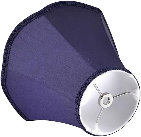 GO&SO Mini Small Scalloped Blue Lamp Shades Set of 2,4"×8"×6.4" Bell Shade