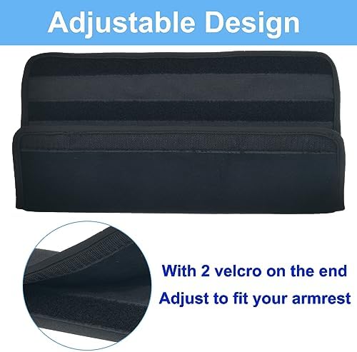Chair Armrest Cover Office Chair Armrest Pads Adjustable Comfort Ergonomic Chair Armrest Pads Removable Durable Home Office Chair Armrest Covers – Velvet, Black