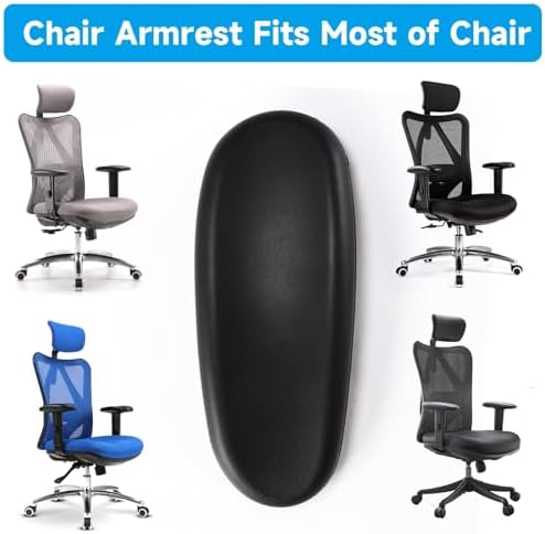 Office Chair Replacement Armrest Arm Rest Pads Caps Fit Univeral Desk Chair Arms 4" Mounting Hole with Mounting Hole Patterns Screws Black