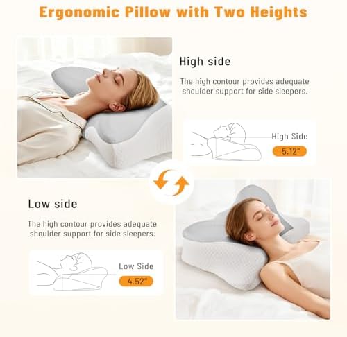 Cervical Neck Pillow, Memory Foam Contour Pillow, King