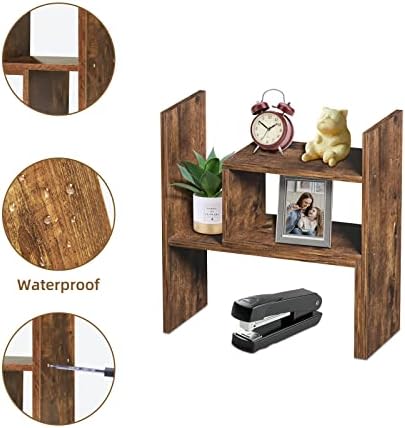 TY ARTS & CULTURE Expandable Wood Desktop Organizer Countertop Bookshelf