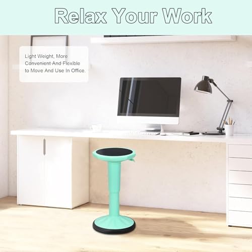 GLACER Wobble Stool, Height Adjustable 16.5-24" Flexible Seating (Green)