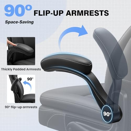 Ergonomic Leather Chair, Executive High Back Office Chair, Black