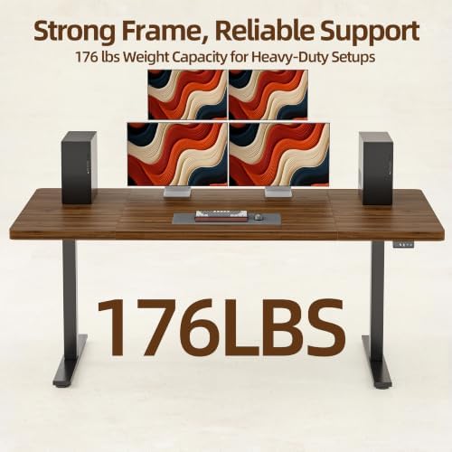 TIQLAB 71 * 30 Large Standing Desk, Conference Room Tables, Black Walnut