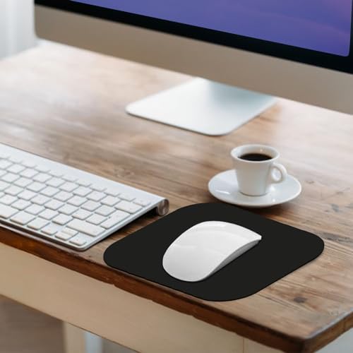Mini Mouse Pad, 6x6 Inches, Waterproof Non-Slip Rubber Base, for Laptop, Keyboard Tray, Wireless Mouse, Home, Office, Travel (Black)