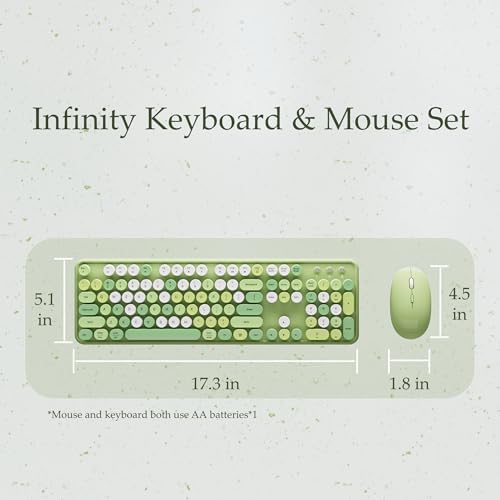 Colorful Wireless Keyboard and Mouse Combo Green Colorful