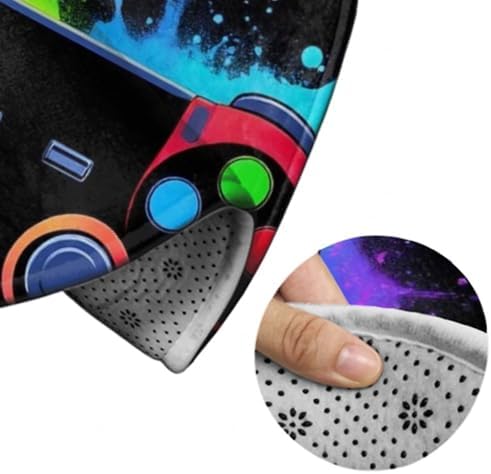 Large Home Decor Mat, Soft Round Yoga Carpet, Non Slip Machine Washable Kitchen Office Circle Rug Gaming Video Game Cool Games