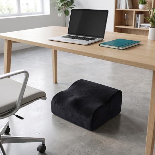 Desk Foot Cushion Under Table Footstool for Work, Black