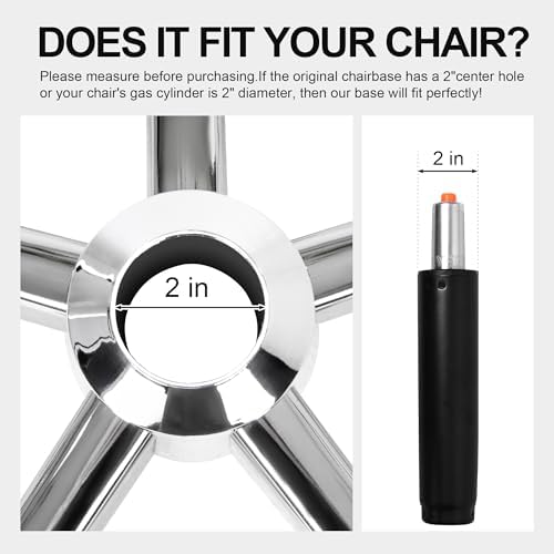 Office Gaming Chair Metal Base Replacement Part with 5 Wheels 5 Bell Glides