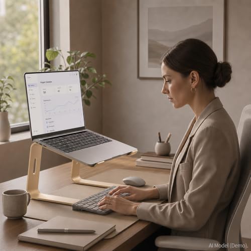 Orionstar Ergonomic Laptop Stand, Aluminum Riser, 10-15.6", Gold