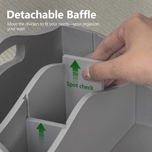 Rebee Vision Mail Organizer for Desk with Drawer Home & Office Decor, Gray