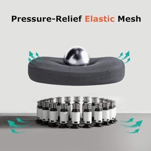 AreShark Office Chair Ergonomic Desk Chairs with Adjustable Lumbar Support& Headrest Hanger, High Back Breathable Mesh Chair with Wheels, Rolling Swivel Comfy Task Computer Chair for Home Work Gaming