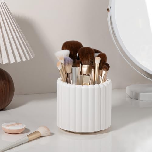 Anyoifax Rotating Pen Holder for Desk Removable Pencil Cup, Small White