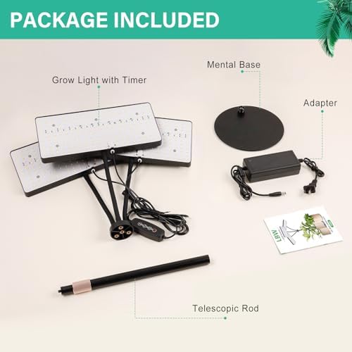 LBW Desk Grow Lights for Indoor Plants, 642 LEDs Full Spectrum Grow Light