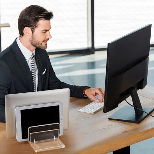 Chunful 4 Slot Adjustable Vertical Laptop Stand for Desk
