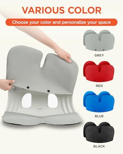curble Grand Cover, Detachable Cover for Adult Chair, Ergonomic Chair Back Support and Lumbar Support (Grey)