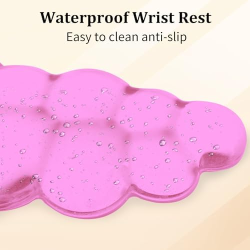 Gel Cloud Keyboard & Mouse Wrist Rest Cloud Wrist Rest Ergonomic Keyboard and Mouse Pad Support for Pain Relief Office Computer Laptop Gaming. (Pink)