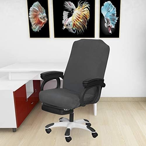 SARAFLORA Office Chair Cover- Medium, Grey- Removable Computer Chair Cover for Office Chair with Zipper for Universal Rotating Chair Desk Chair Cover Chair Seat Washable Protector for Pets