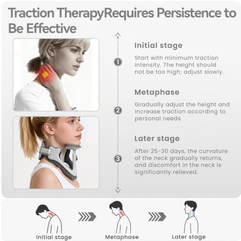 Neck Posture Corrector with Rear Neck Support, Cervical Collar(Gray, Large)
