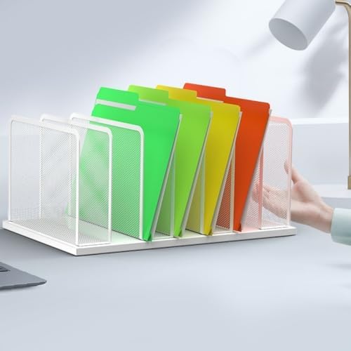 Kuntine.B 7-Section Upright Desk File Organizer White 1 Pack