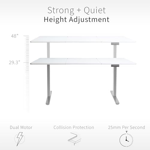 VIVO White 71 x 30 in Standing Desk, DESK-KIT-E2G-P3W