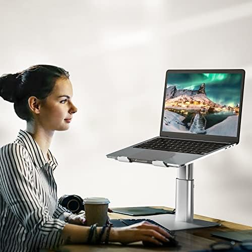 BESIGN LSX6N Laptop Stand, Ergonomic Adjustable Notebook Riser, Computer Holder, Laptop Mount Compatible with 10-15.6" Laptops, Silver
