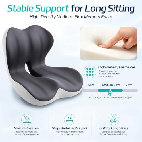 Seat Cushion & Back Support for Tailbone and Lower Back Relief