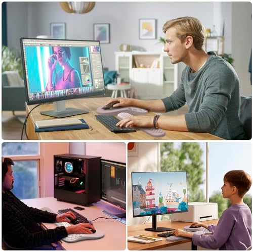 Ergonomic Mouse Pad Wrist Support, 2 in 1 Keyboard Wrist Rest Set