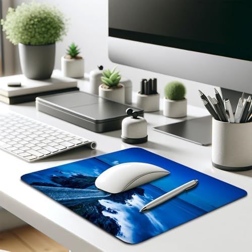 Coastal Lighthouse Blue Ocean Scenery Mouse Pad, Cute Durable Desk Mat