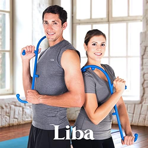 LiBa Back and Neck Massager 2-Pack Trigger Point Hook Therapy Blue