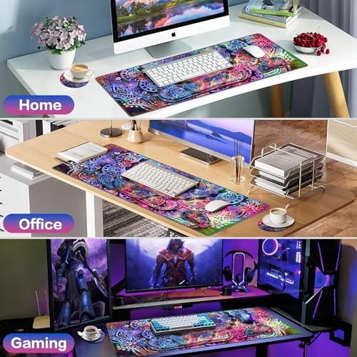 Mouse Pad with Wrist Rest, 4-in-1 Large Mousepad Keyboard