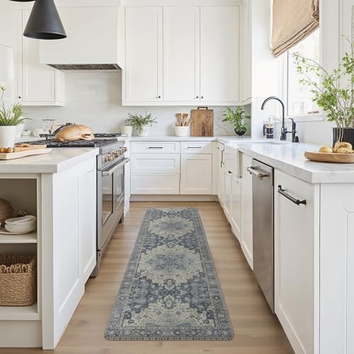 GENIMO Anti Fatigue Kitchen Mats for Floor 17"X59", Runner Rug,Navy