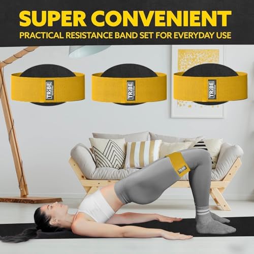 Fabric Resistance Bands for Working Out, 3-Pack for Legs and Glutes