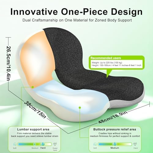 Office Chair Cushion, Ergonomic Seat Cushion with Lumbar Support