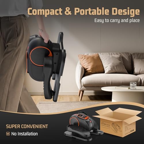 ANCHEER Under Desk Elliptical Machine - Electric Elliptical Leg Exerciser for Seniors with 12 Speeds & Remote Control, Portable Quiet Pedal Exerciser Machine for Home Office